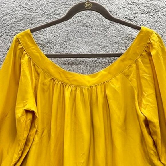 Maeve Small Yellow Blouse Flowy Silky Work Evening Party Feminine EUC - Picture 10 of 10